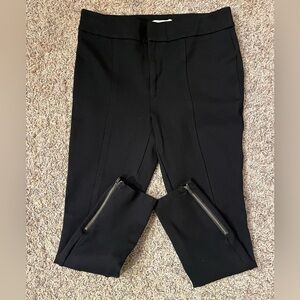 Anthropologie Black The Essential Slim Zipper Bottom Pants Az 4P EUC